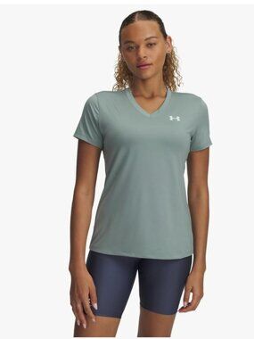 Under Armour Tech Short Sleeve V-Neck Solid Silica Green